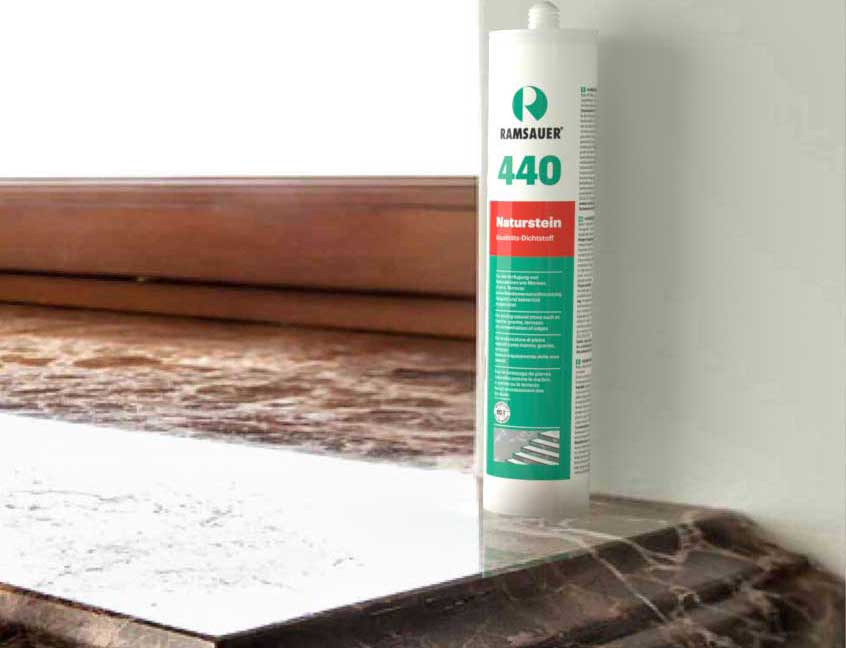 RAMSAUER® 440 NATURSTEIN не загрязняет краевые зоны